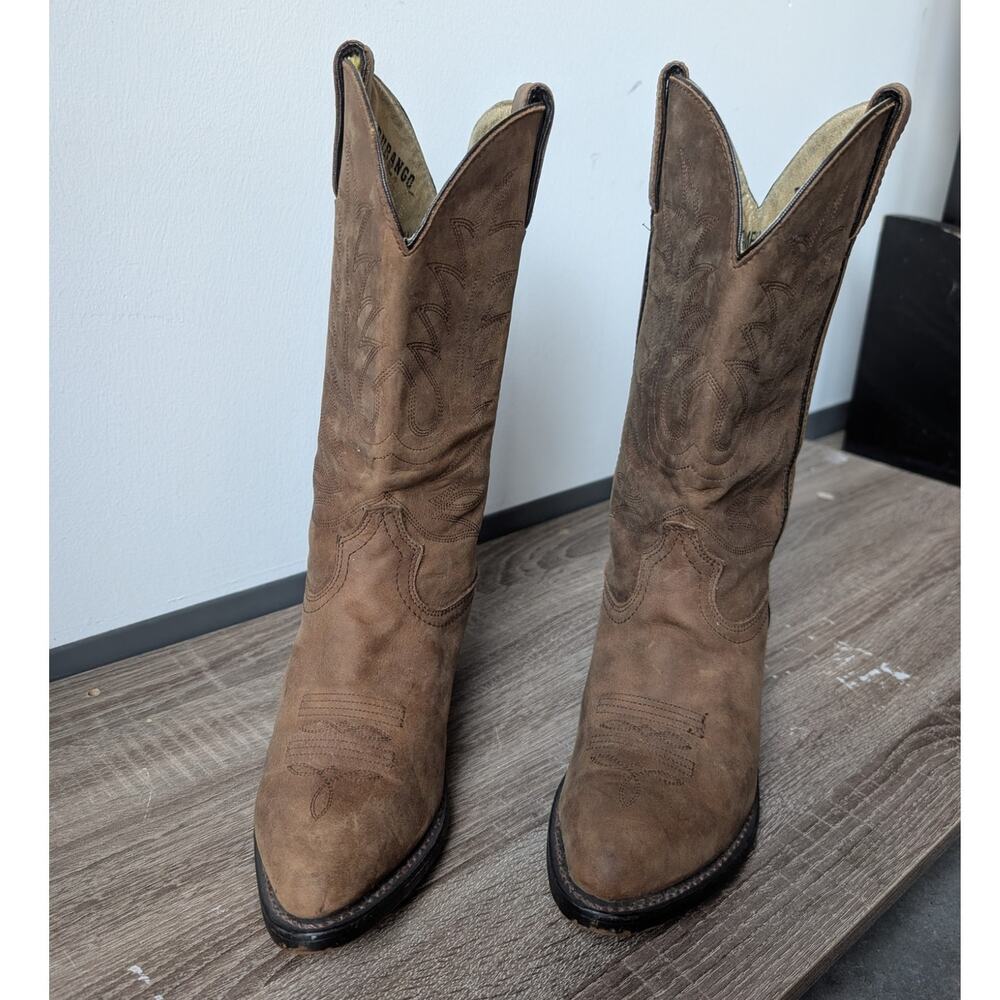 DURANGO Brown Leather Boots Women's 8 Embroidered Western Cowboy Pull On RD4112 - Picture 3 of 12